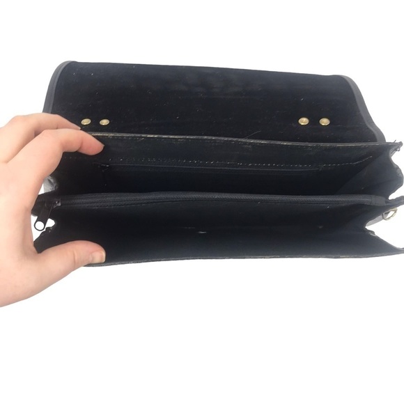 GENUINE LEATHER CHEETAH PRINT CONVERTIBLE CROSSBODY HANDBAG BAG SNAP CLOSURE - Picture 14 of 16